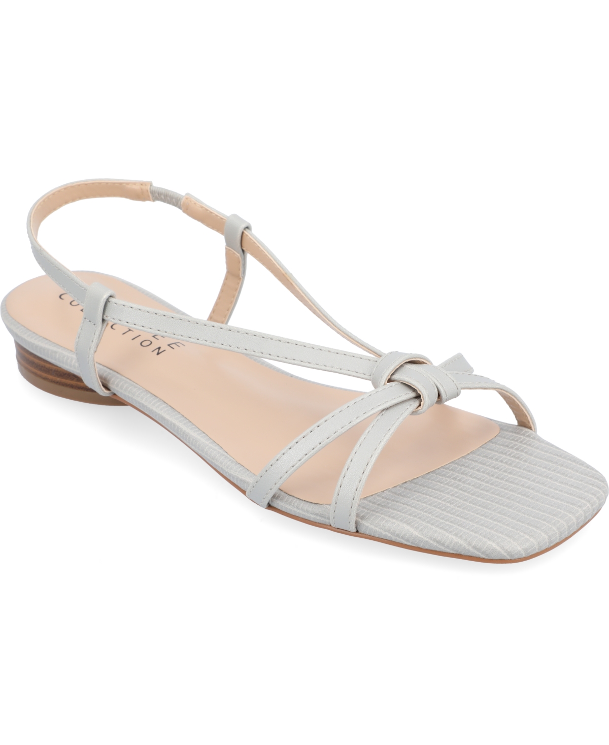 Journee Collection Women's Indee Sandal Flat - Vegan Leather Ankle Strap Sandals