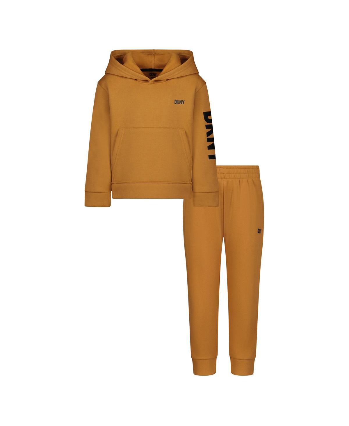 Dkny Boys 2 Piece Fleece Lined Hoodie & Jogger Set, Kids In Meerkat