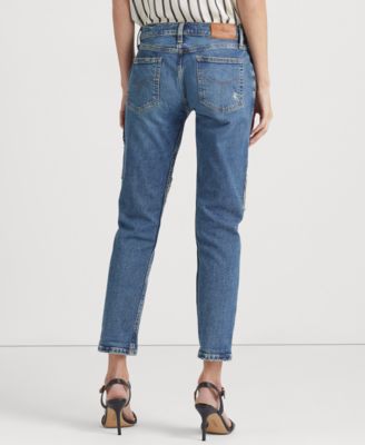 Lauren Ralph Lauren Women's Patchwork Relaxed Tapered Ankle Jeans