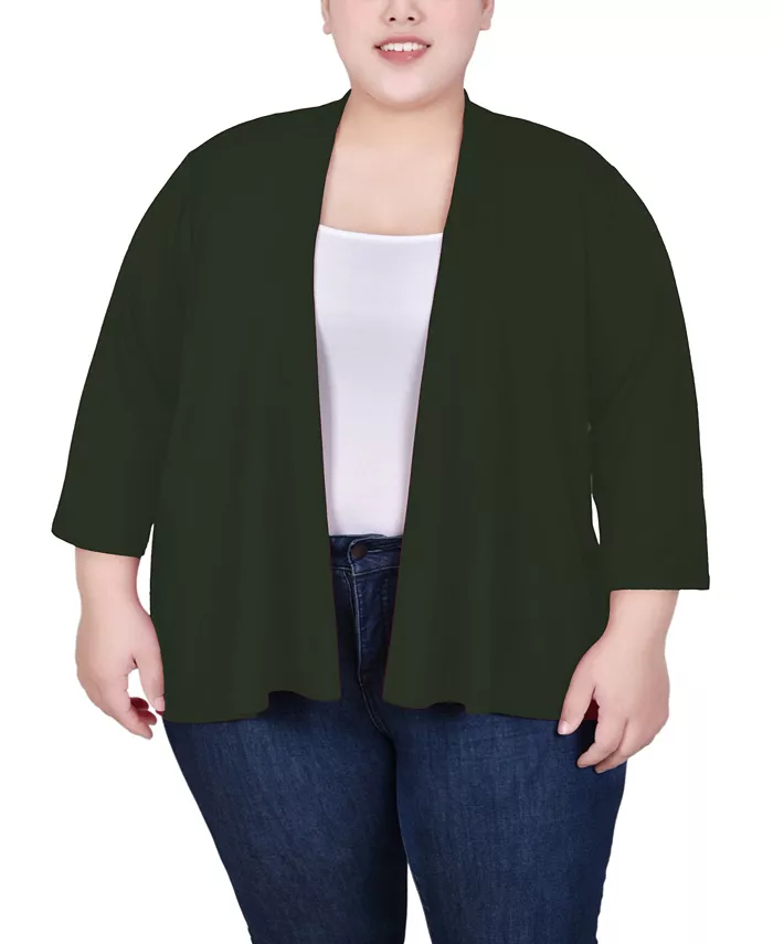 Plus Size Draped Open-Front Cardigan Sweater - thumbnail 6