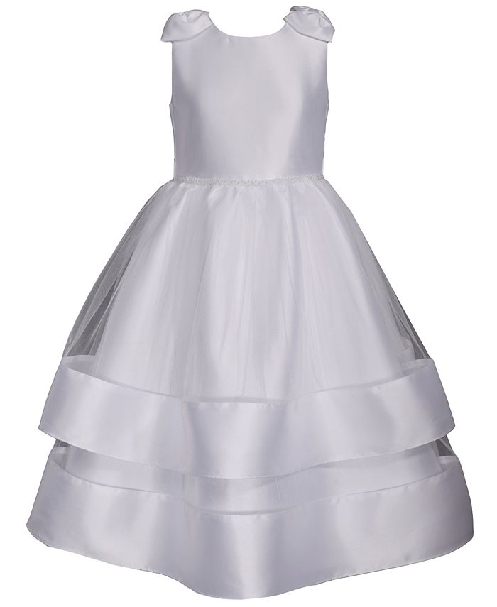 Bonnie Jean Big Girls Bow Shoulder Tiered Communion Dress Macy s