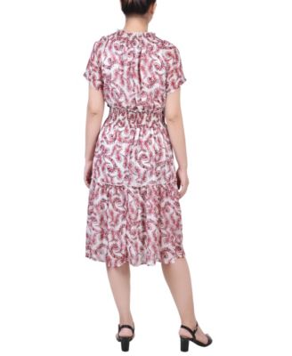 Women's Short Sleeve Smocked Waist Dress