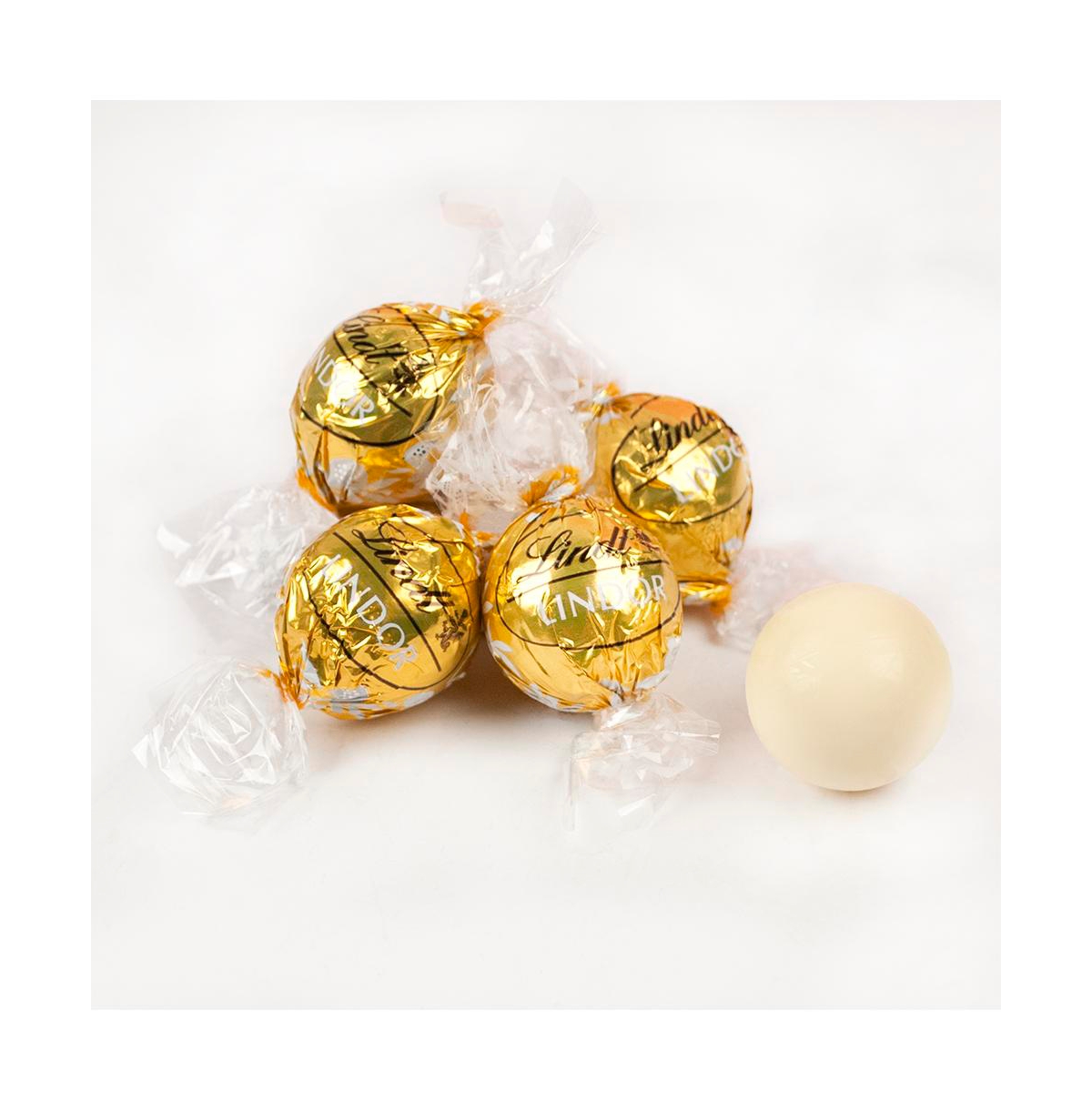 50th Birthday Candy Gift Tin with Chocolate Lindor Truffles by Lindt Large Plastic Tin with Sticker - Assorted Pre-Pack