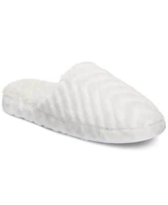 Photo 1 of XL (11-12) Charter Club Women's Faux-Fur Chevron Slippers, Created for Macy's