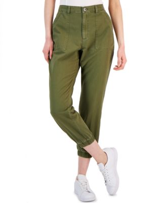 Style & Co - Women's Mid Rise Pleated Elastic-Waist Utility Pants