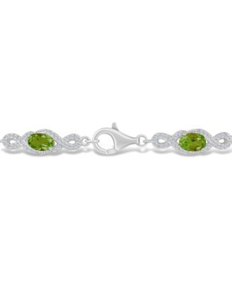 Peridot and White Topaz Bracelet (4-3/8 ct. t.w and 2 ct. t.w) in Sterling Silver