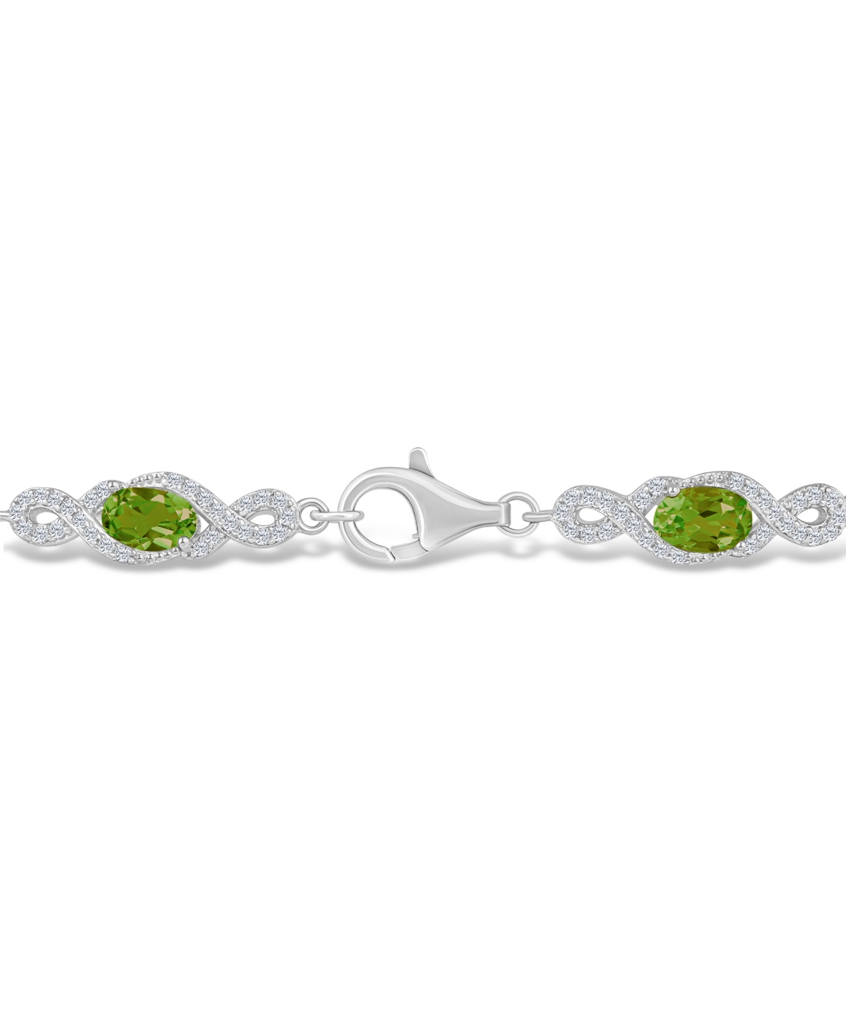 Macy'sand White Topaz Bracelet (4-3/8 ct. t.w and 2 ct. t.w) in Sterling Silver - Peridot