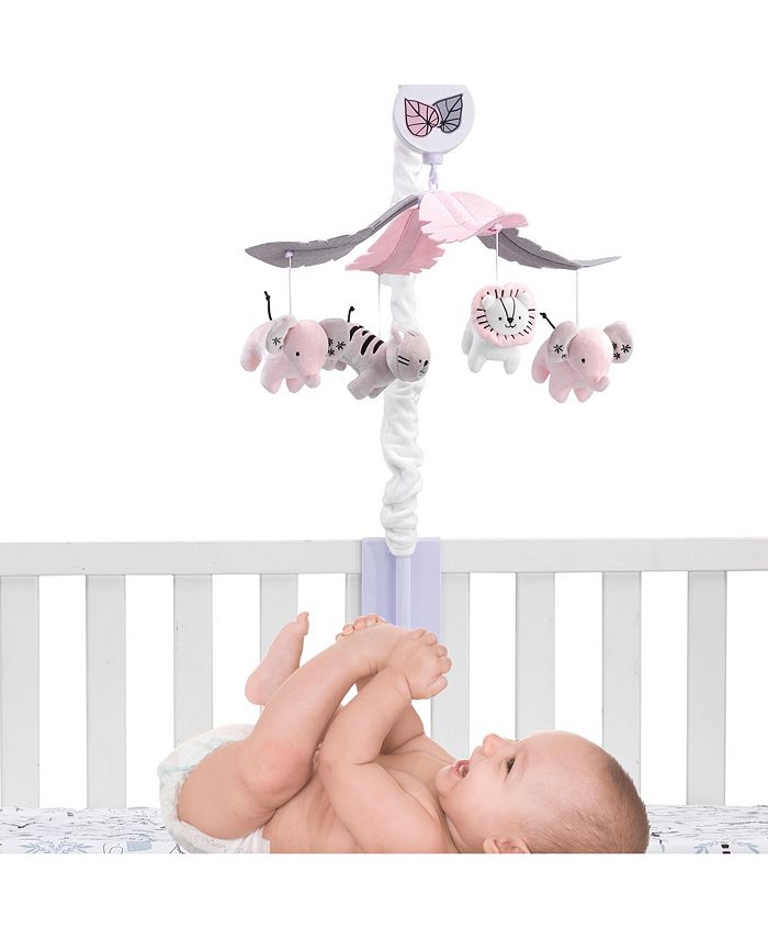 Lambs & Ivy Happy Jungle Musical Baby Crib Mobile Safari Animals