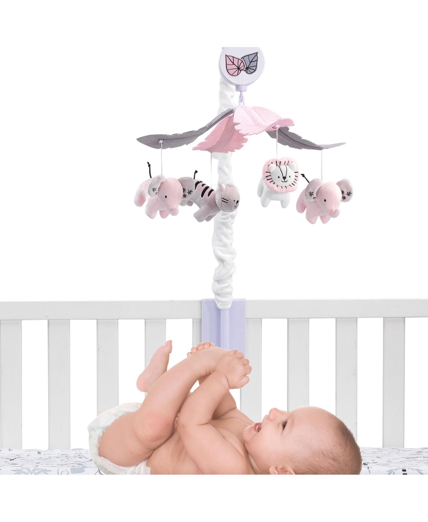 Happy Jungle Musical Safari Animals Crib Mobile