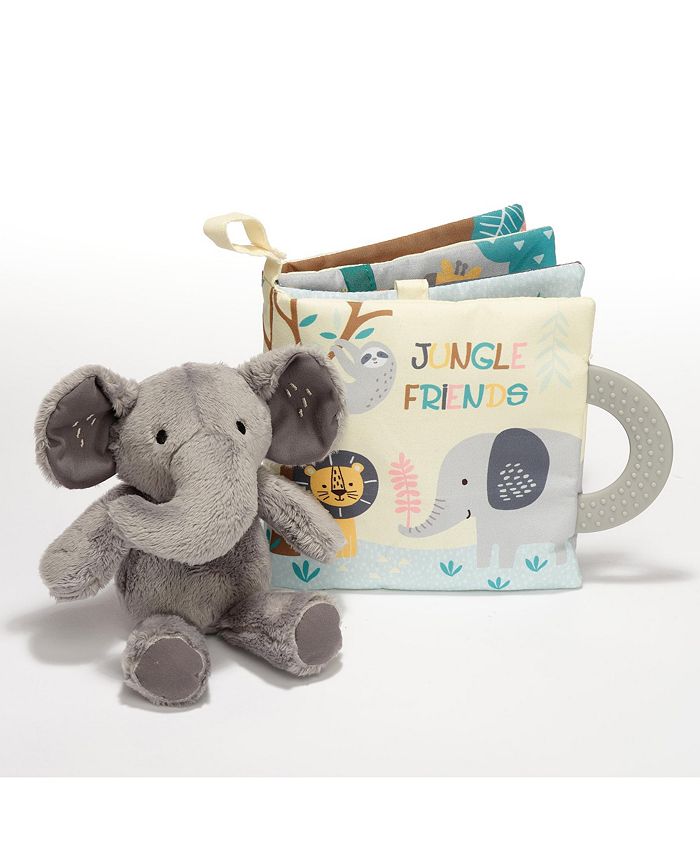 Lambs & Ivy Jungle Friends Developmental Soft Book & Elephant Plush Toy