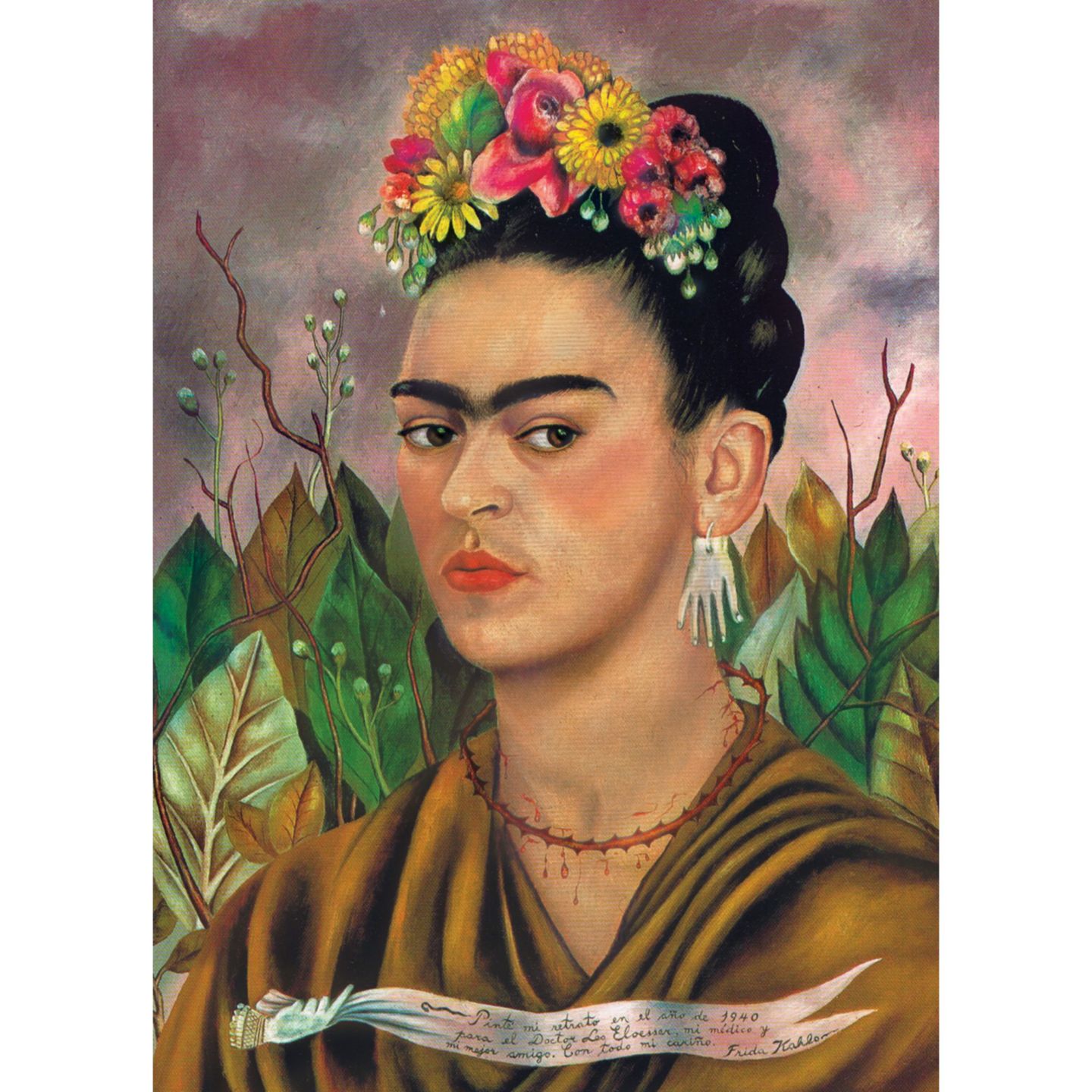 Детский пазл MasterPieces Puzzles Frida Kahlo Self Portrait 1000 Piece Jigsaw Puzzle, Ages 14+, цвет: Разноцветный — фото 2