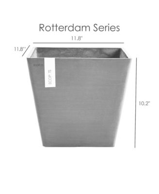 Rotterdam Indoor and Outdoor Square Planter, 12in