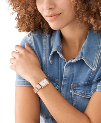 Women's Raquel Three-Hand Date Rose Gold-Tone Stainless Steel Bracelet Watch, 23mm