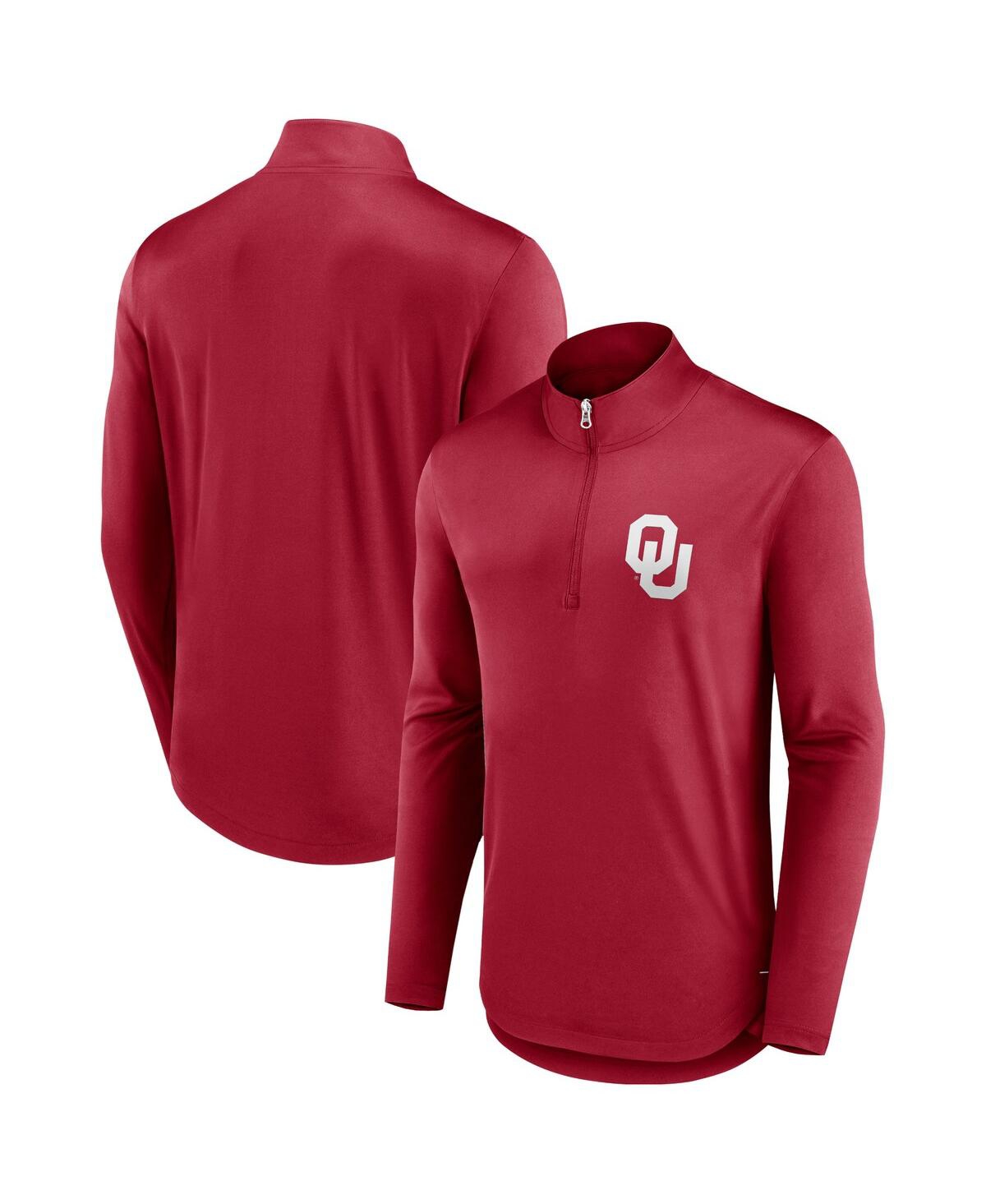 Fanatics Branded Crimson Oklahoma Sooners Tough Minded Quarter-zip Top In Crimson