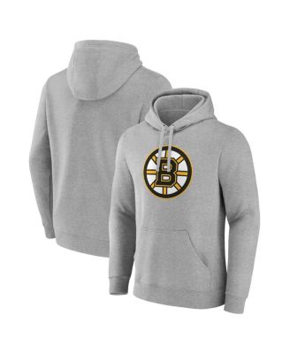 Men's Heather Gray Boston Bruins Primary Logo Pullover Hoodie