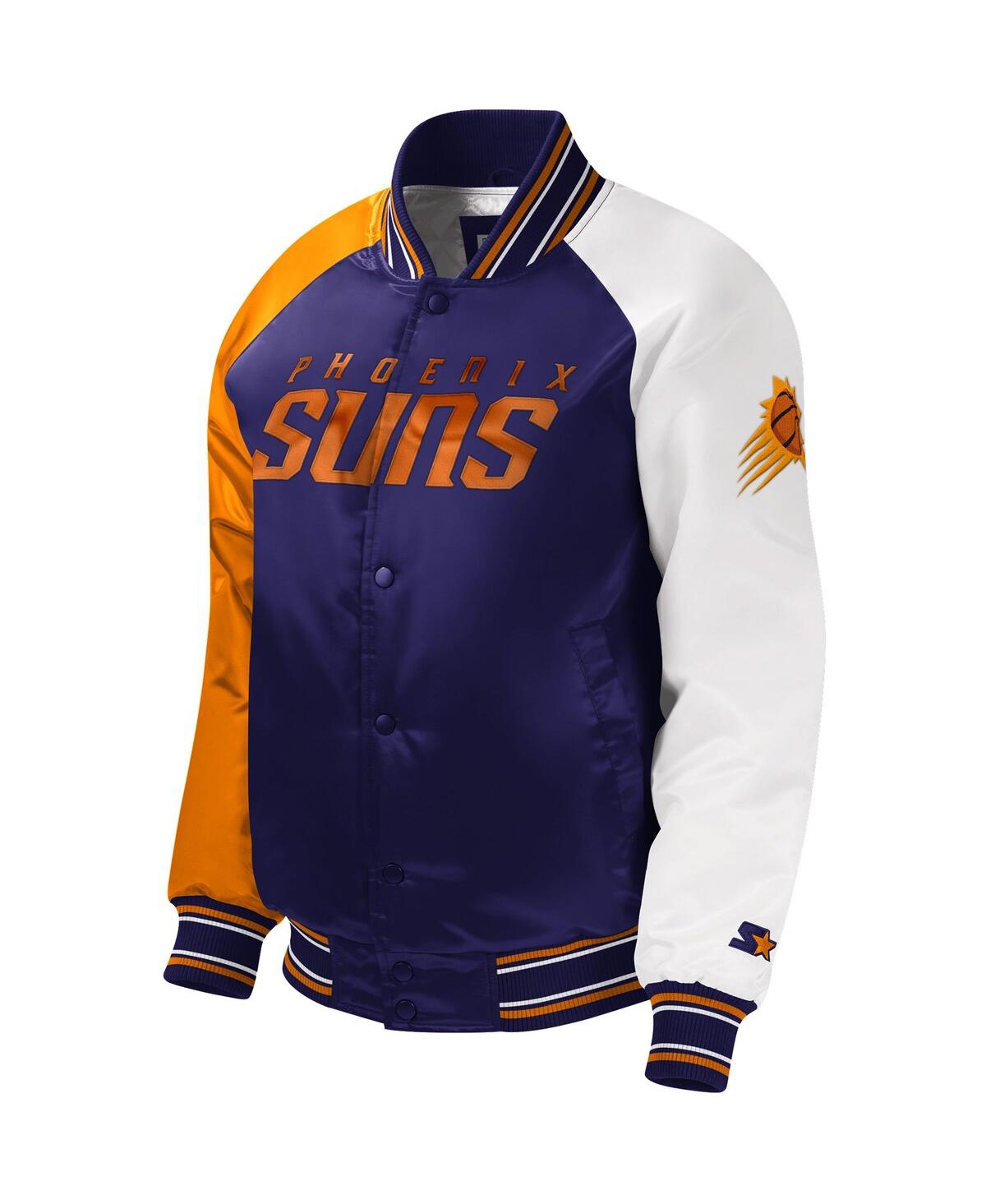 Shop Starter Big Boys And Girls  Purple Phoenix Suns Raglan Full-snap Varsity Jacket