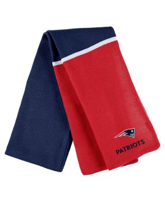 Women's Red New England Patriots Colorblock Cuffed Knit Hat with Pom and Scarf Set