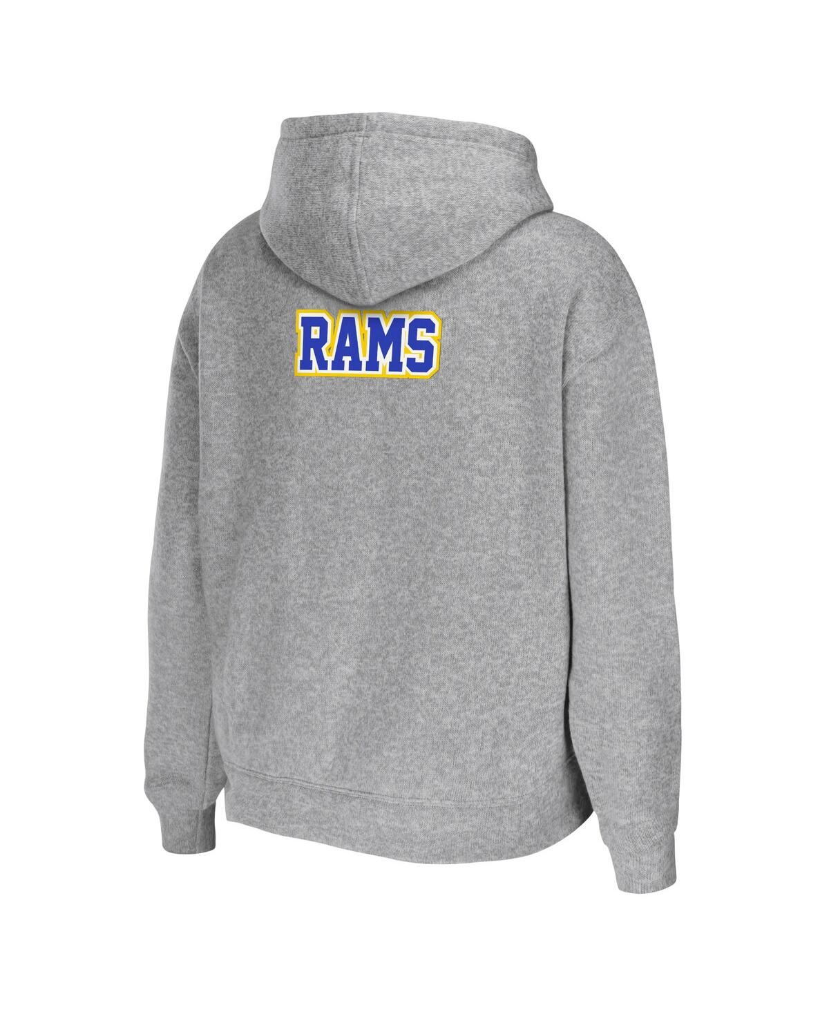 Wear By Erin Andrews Heather Gray Los Angeles Rams Plus Size Full-zip Hoodie In Heather Gray
