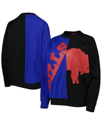 Women's Royal, Black Buffalo Bills Big Face Pullover Sweatshirt