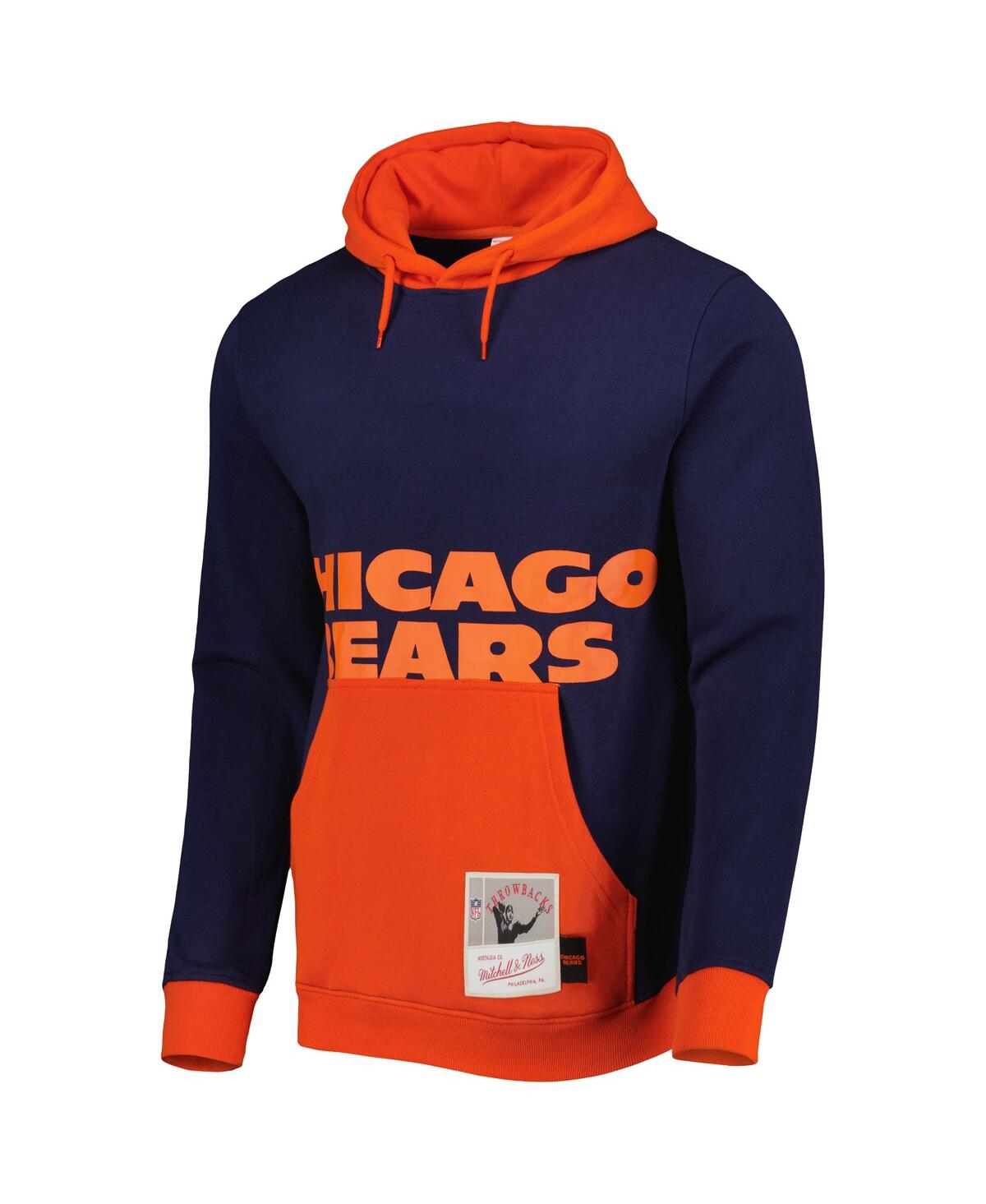 Mitchell & Ness Men's  Navy Chicago Bears Big Face 5.0 Pullover Hoodie In Navy