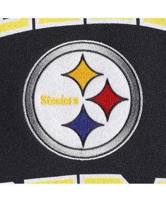 Men's Black Pittsburgh Steelers Washed Short Sleeve Pullover Hoodie