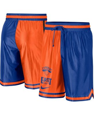 Men's Blue, Orange New York Knicks Courtside Versus Force Split DNA Performance Shorts