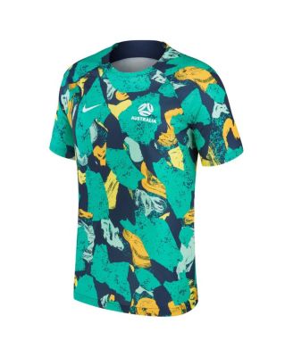 Men's Green, Yellow Australia National Team 2022/23 Pre-Match Top