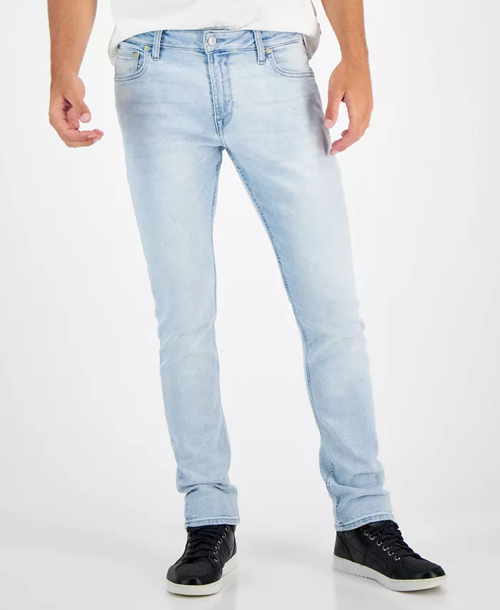 Men's Light-Wash Slim Tapered Fit Jeans - thumbnail 3