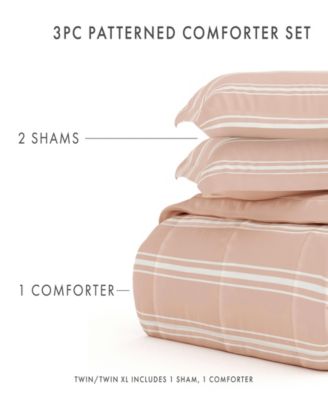 Ultra Soft Stripe Reversible 3- Pc. Comforter Set, King