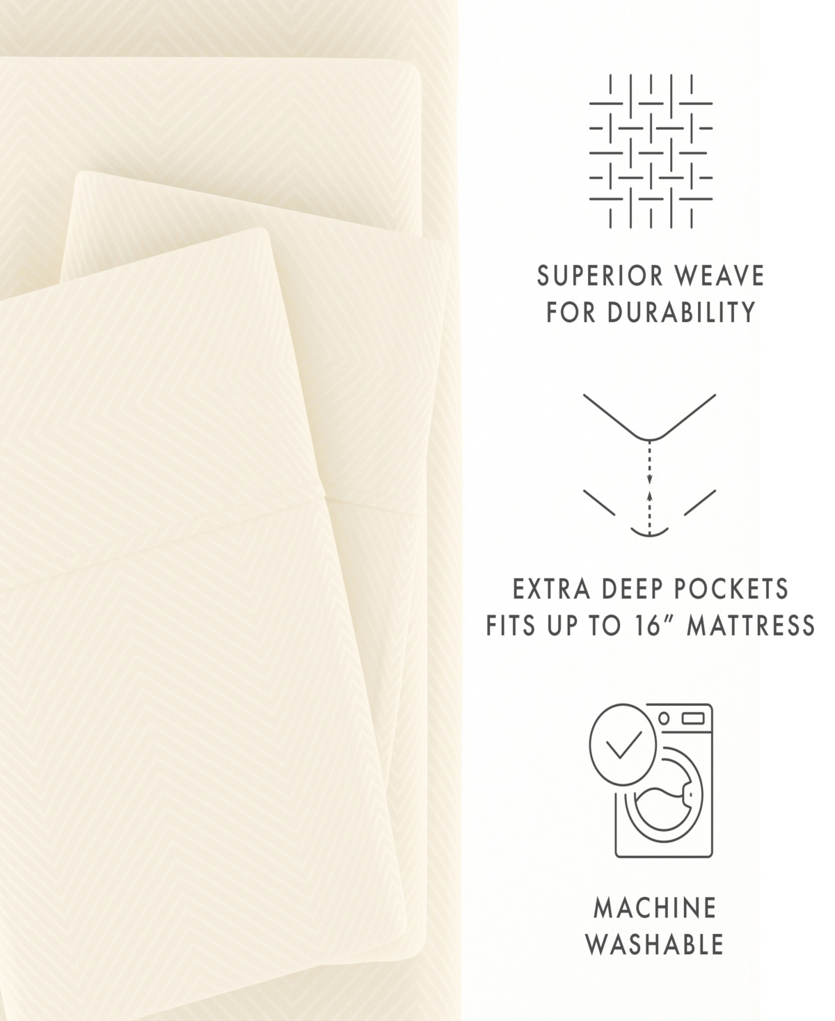 Expressed In Embossed by The Home Collection Checkered 3 Piece Bed Sheet Set,