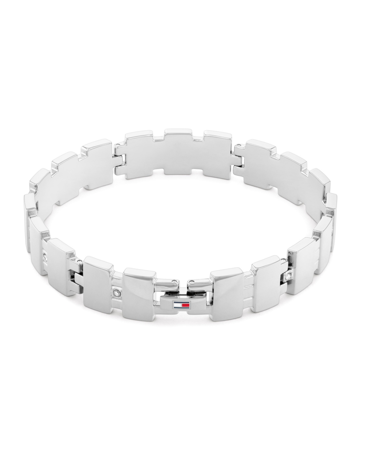 Tommy Hilfiger Crystal Link Bracelet In Silver