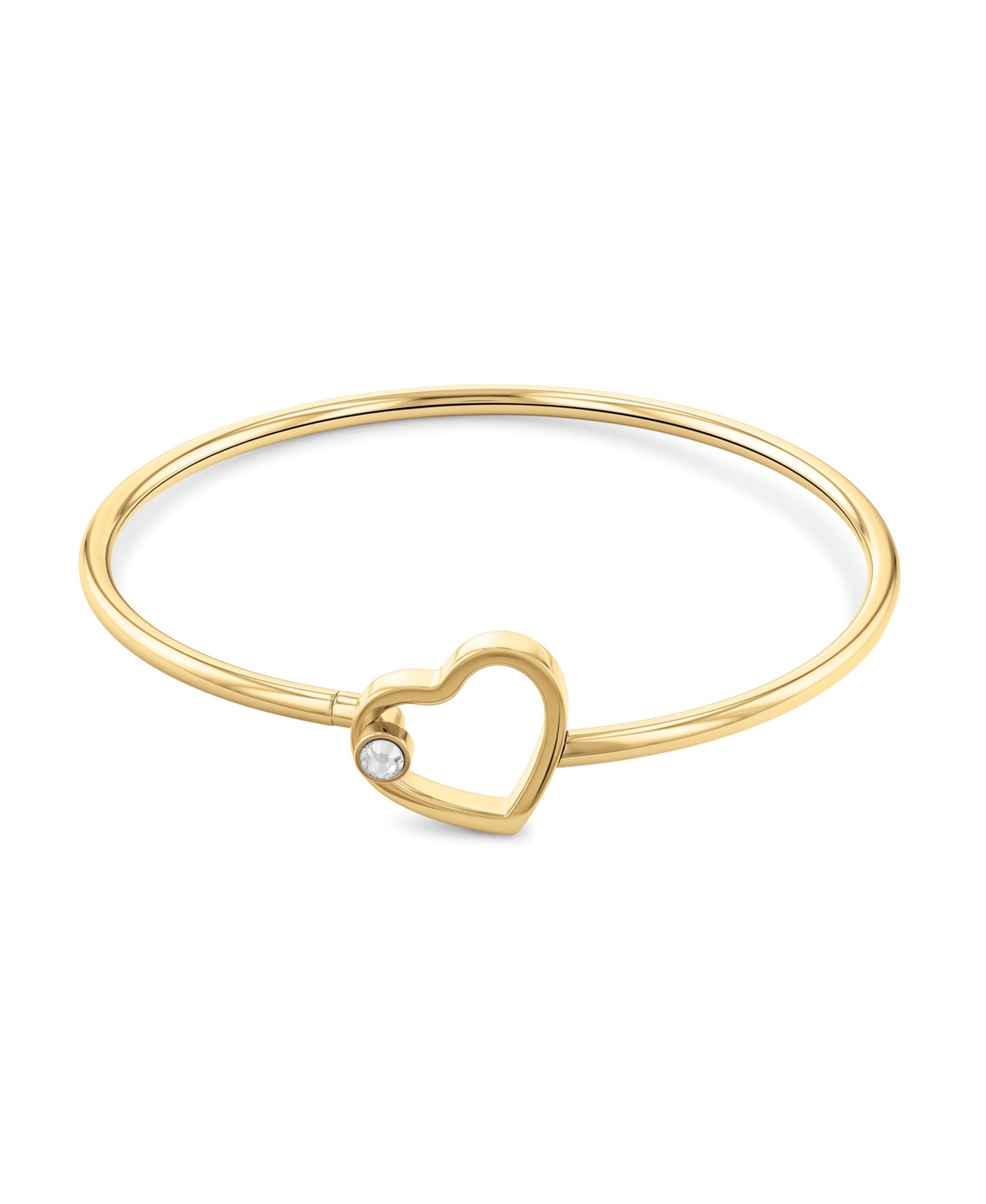 Tommy Hilfiger Open Heart Crystal Bangle In Gold