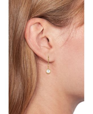 Imitation Pearl Drop Paperclip Earrings