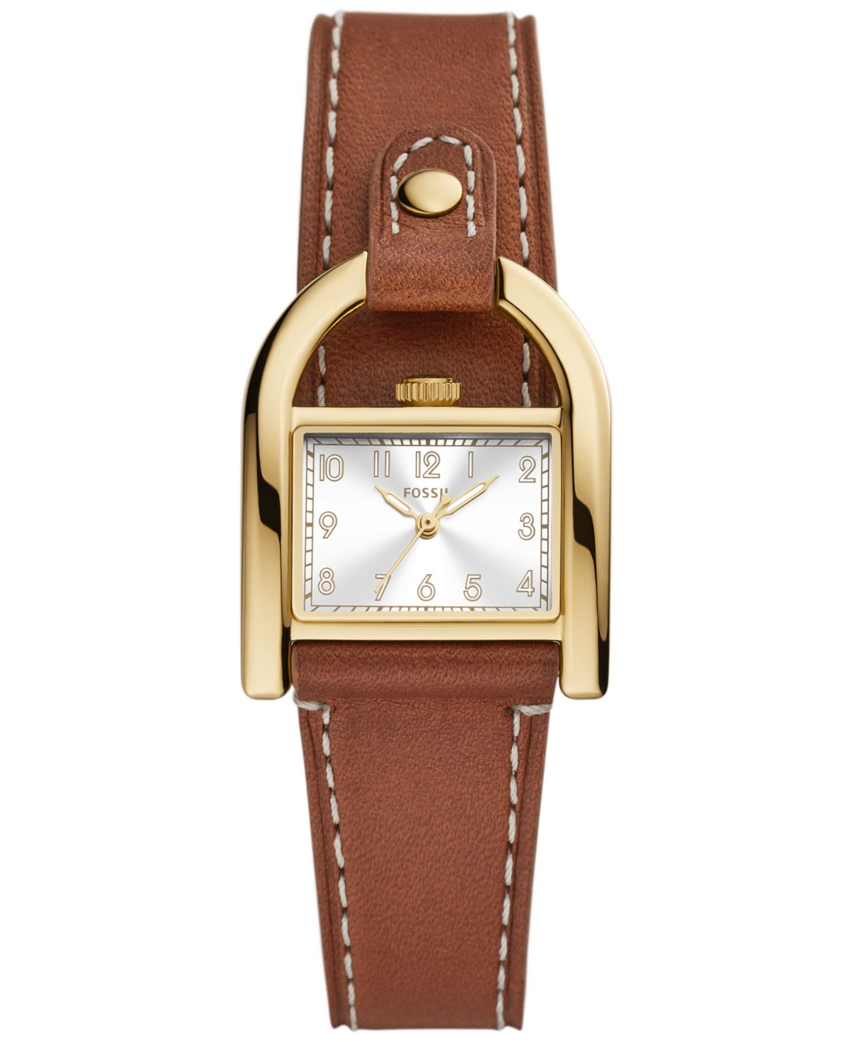 Shop Fossil Women's Harwell Quartz Brown Leather Strap Watch, 28mm