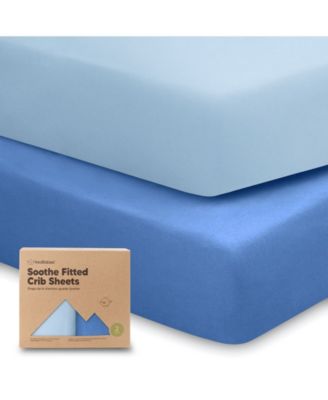 2pk Soothe Fitted Crib Sheets Neutral, Baby Crib Sheets, Fits Standard Nursery Baby Mattress