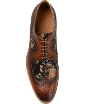 Men's Preston Leather and Jacquard Wingtip Dress Shoes