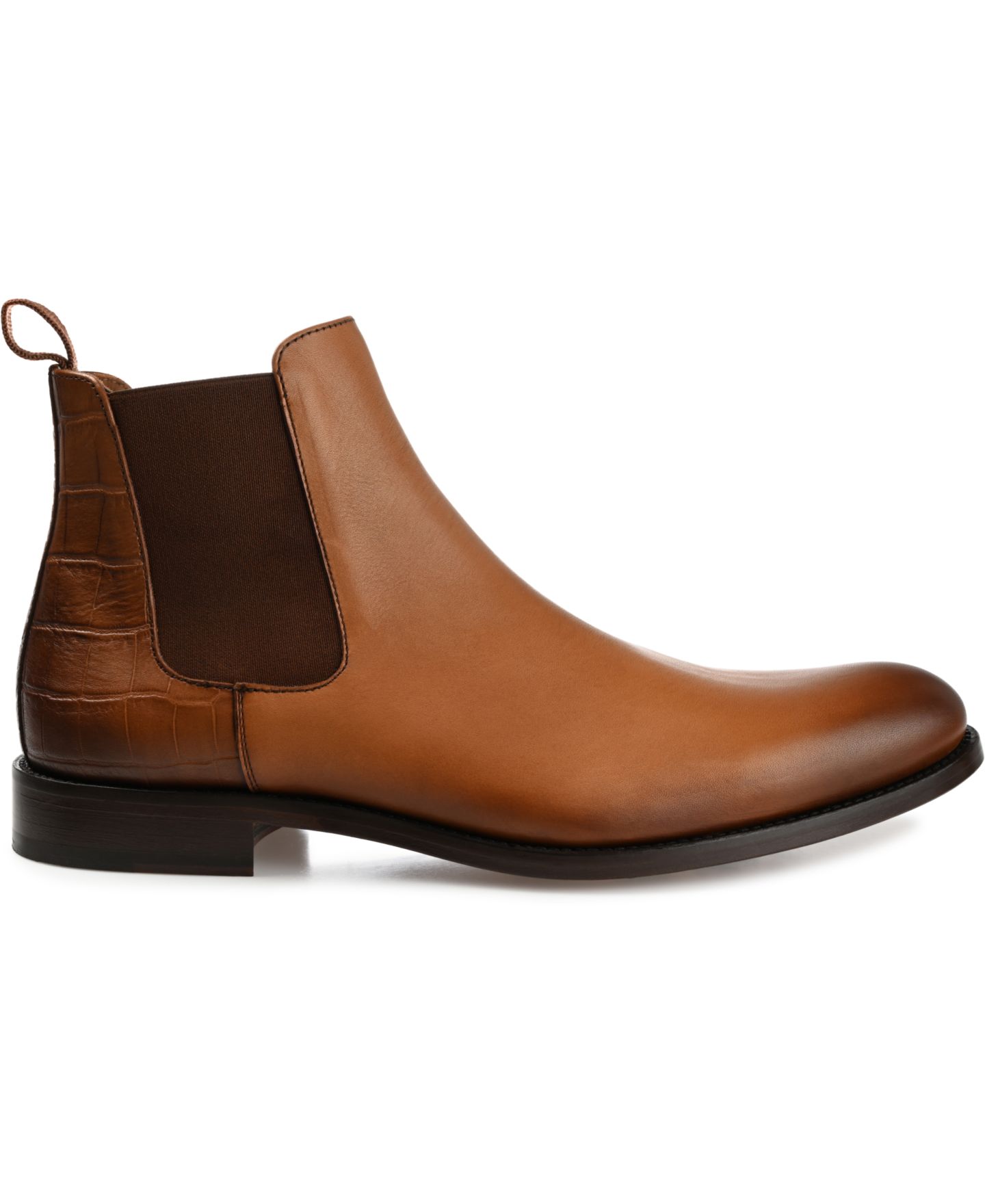 Мужские ботинки Taft Hiro Leather and Embossed Croc Detailing Chelsea, цвет: Медовый — фото 2