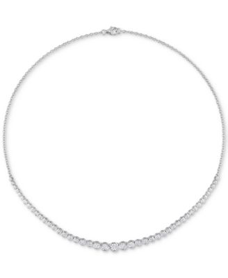 Moissanite Bezel Graduated Collar Necklace (2-3/4 ct. t.w. Diamond Equivalent) in Sterling Silver