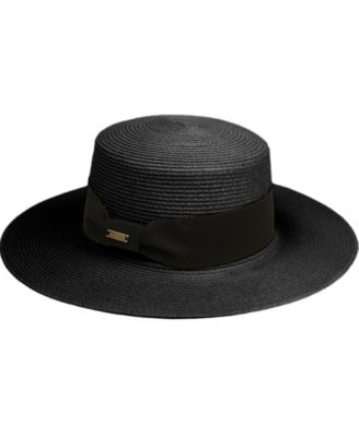 Unisex Flat Brim Boater Straw Sun Hat