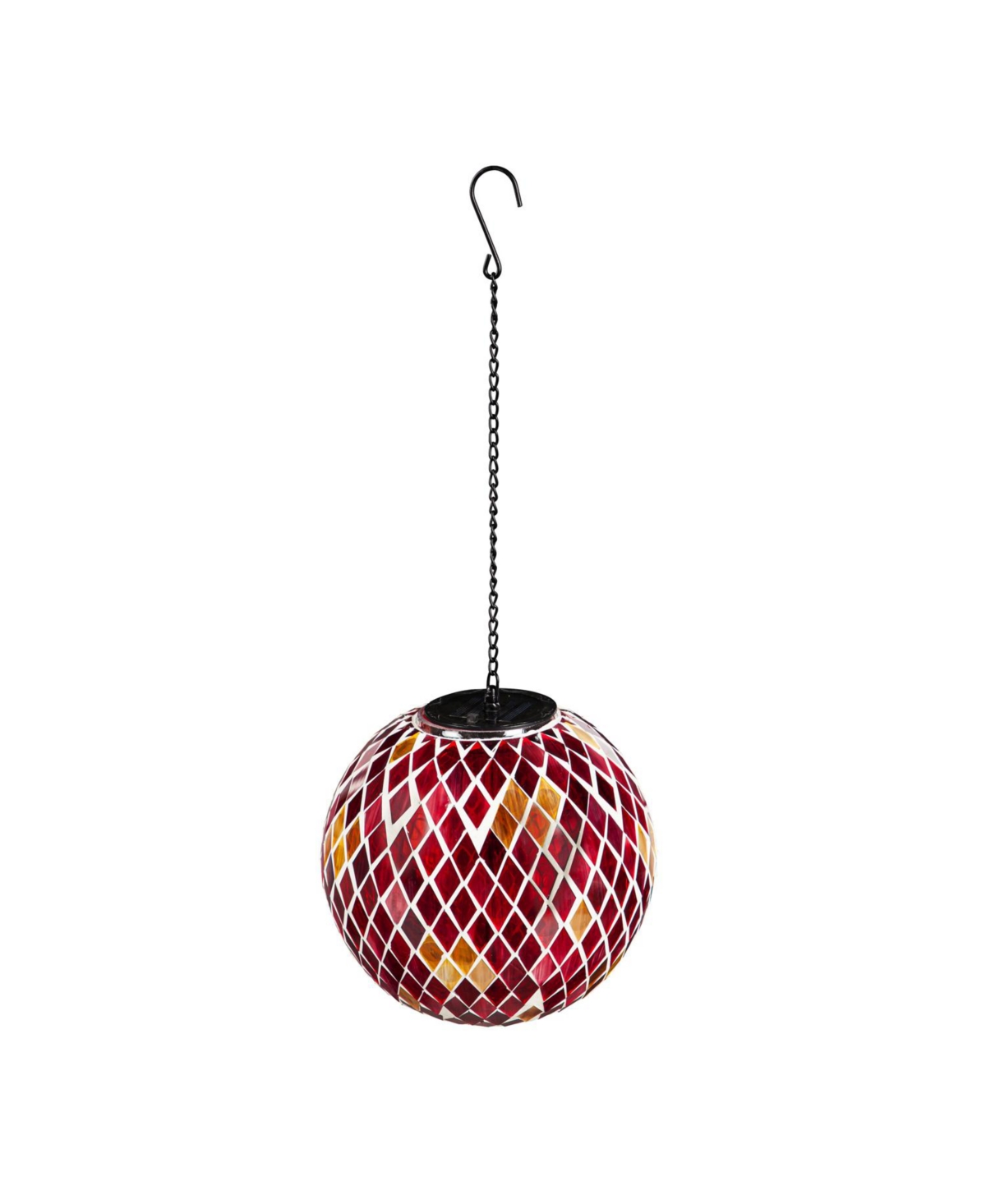 EVERGREEN 8" SOLAR HANGING MOSAIC GAZING BALL, FLORAL BRIGHTS- 