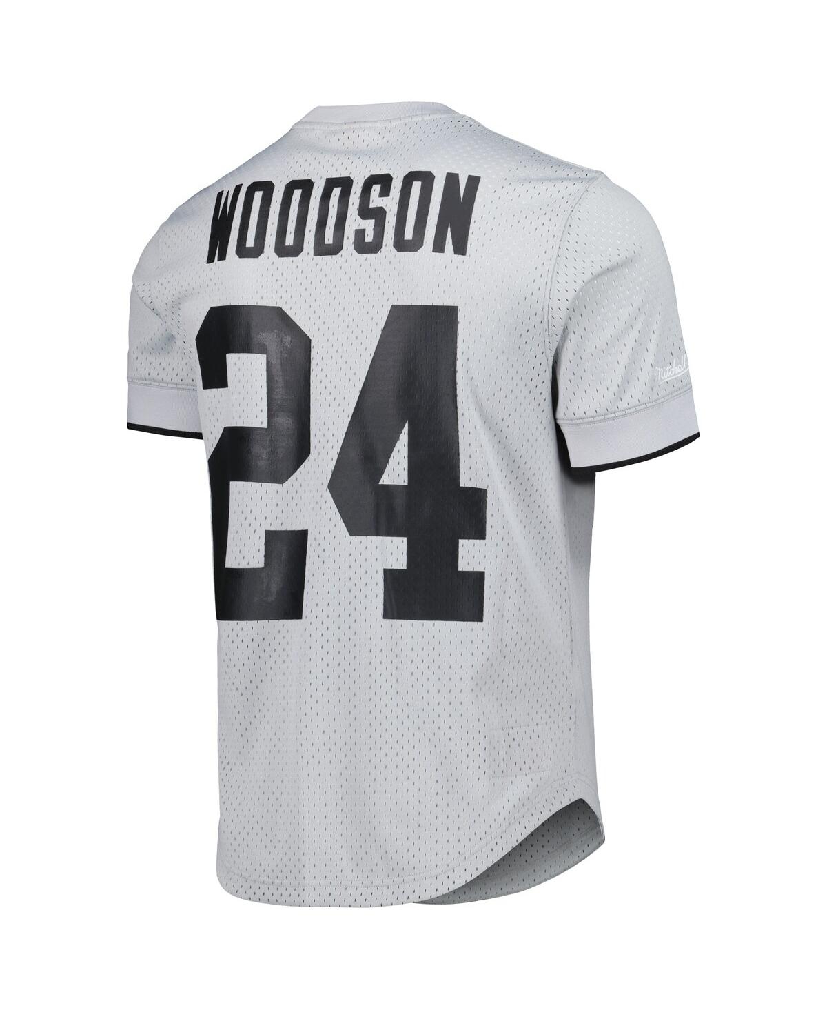 Men's Mitchell & Ness Charles WoodsonOakland Raiders Retired Player Name and Number Mesh Top - Gray