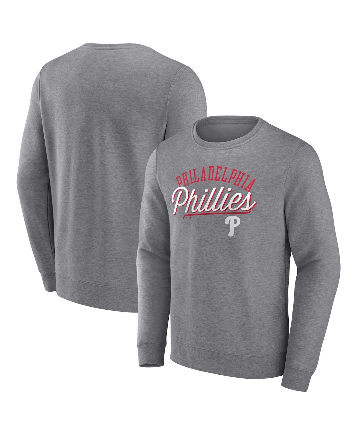 Fanatics Men's  Heather Gray Philadelphia Phillies Simplicity Pullover Sweatshirt