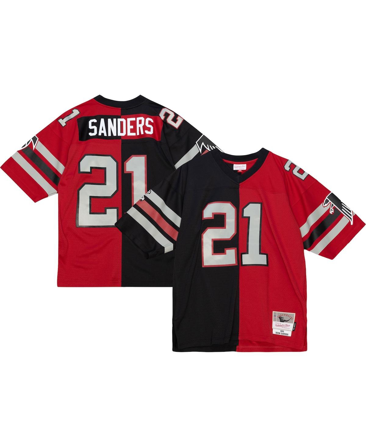 Men's Mitchell & Ness Deion Sanders Red Atlanta Falcons Big and Tall Split Legacy Retired Player Replica Jersey - Red
