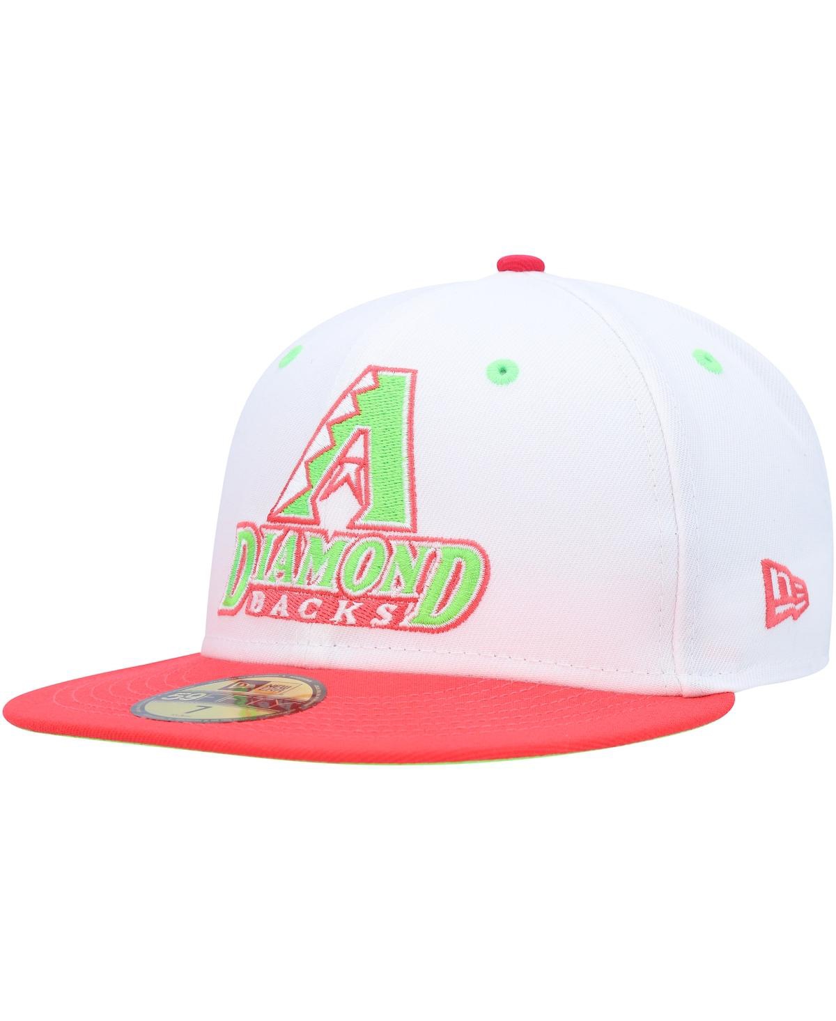 Shop New Era Men's  White, Coral Arizona Diamondbacks 1998 Inaugural Season Strawberry Lolli 59fifty Fitte In White,coral