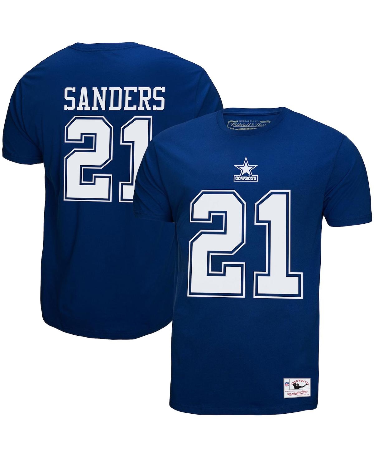 Mitchell & Ness Men's  Deion Sanders Royal Dallas Cowboys Retired Player Logo Name And Number T-shirt In Royal