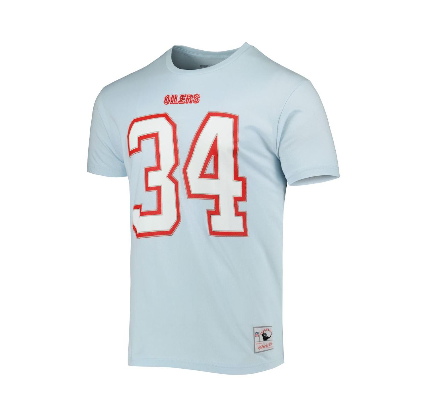 Men's Earl Campbell Light Blue Houston Oilers Retired Player Logo Name and Number T-shirt