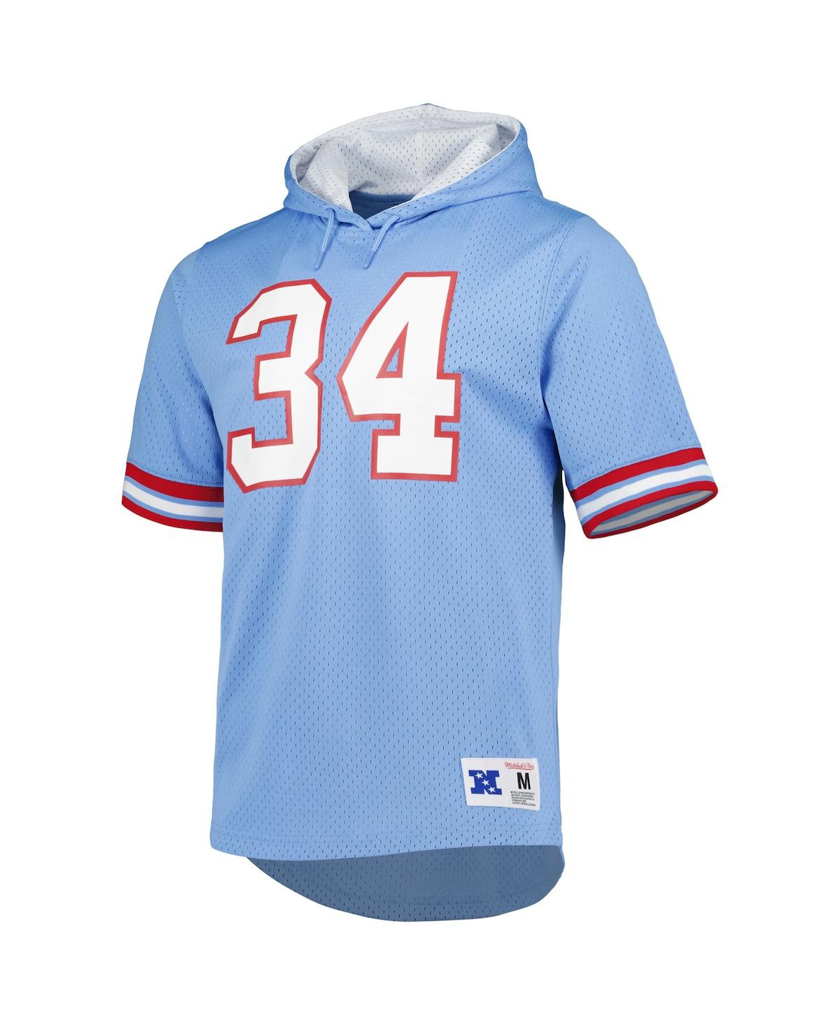 Mitchell & Ness Earl Campbell Light Blue Houston Oilers Retired Player Mesh Name & Number Hoodie T-s In Light Blue