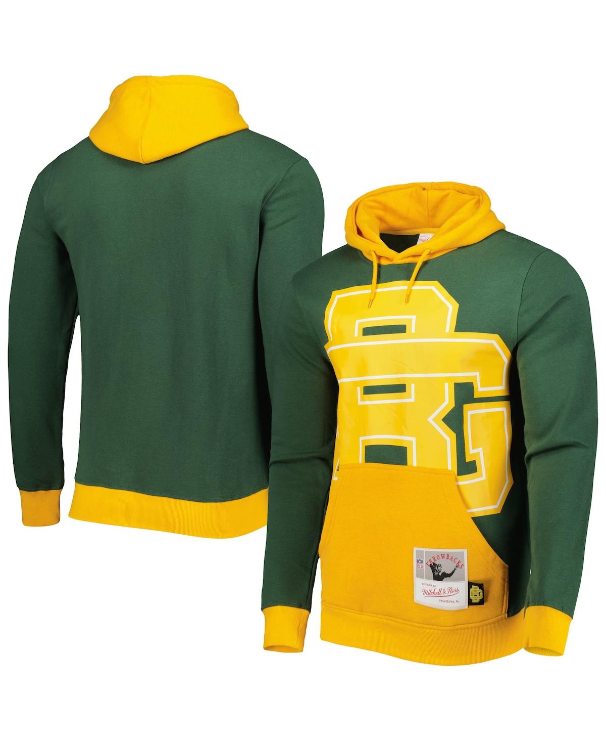 Mitchell & Ness Men's  Green Green Bay Packers Big Face 5.0 Pullover Hoodie