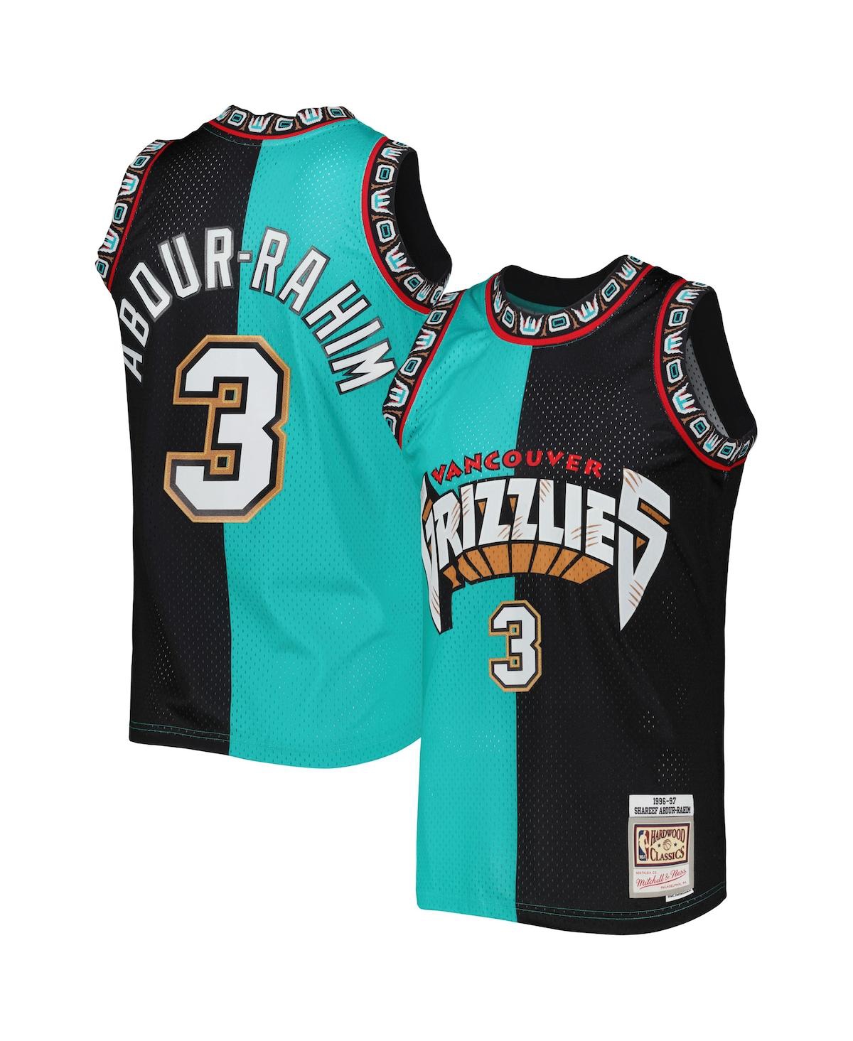 Men's Mitchell & Ness Shareef Abdur-Rahim Black Vancouver Grizzlies Hardwood Classics 1996-97 Split Swingman Jersey - Black