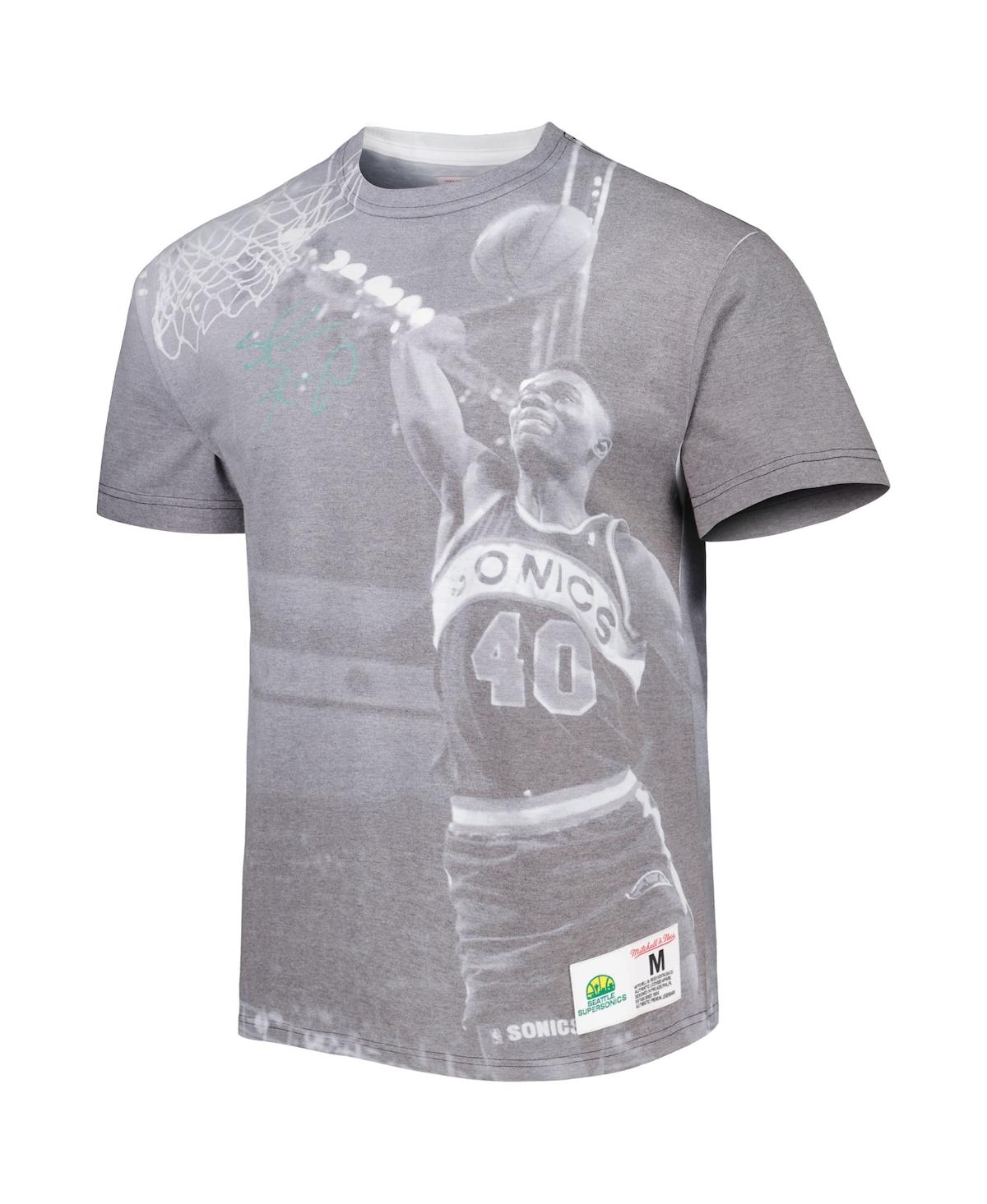 Mitchell & Ness Men's  Shawn Kemp Heather Gray Seattle Supersonics Above The Rim T-shirt In Heather Gray
